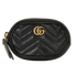 Gucci GG Marmont Round Keyring Coin Purse, &pound;220, Accessories, Black, Leather, Front view